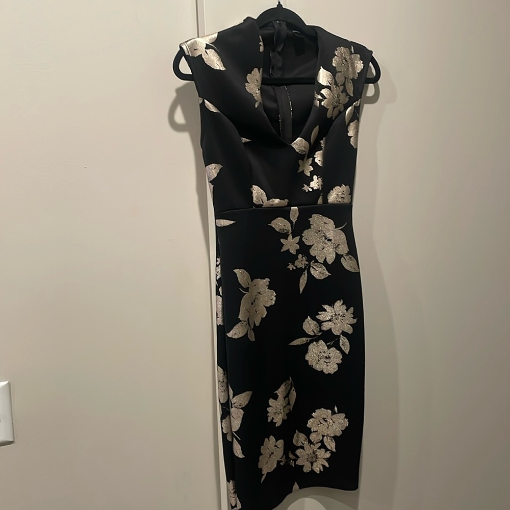 Privy black & silver midi dress